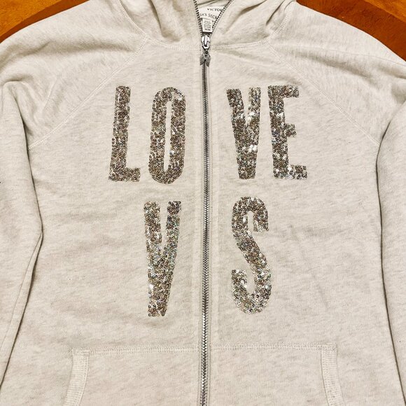 Victoria's Secret Angel Sequin Zip Hoodie - Medium - NWOT - Picture 1 of 7
